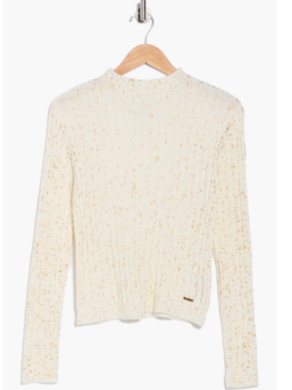 Jason Wu Women's Cream Metallic Speckle Long-Sleeve Top